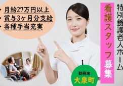 【邑楽郡大泉町】特別養護老人ホームの看護師【JOB ID：586-1-ns-f-jn-bbb】 イメージ