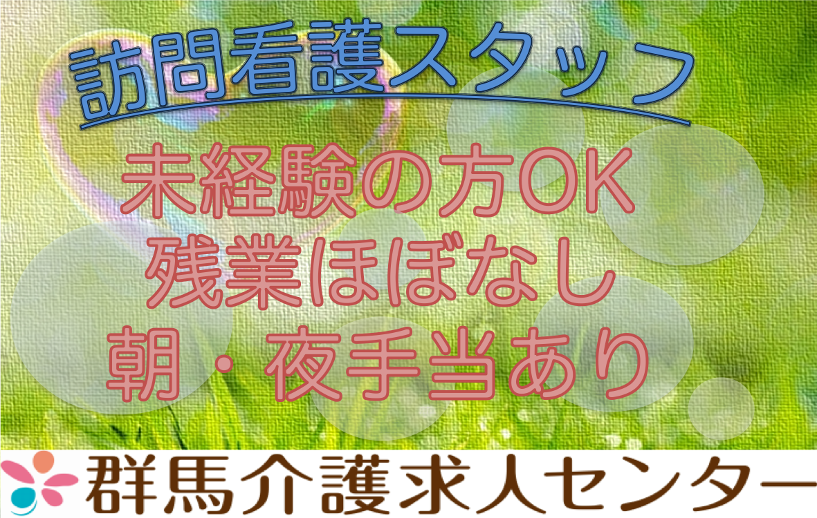 【前橋市】住宅型有料老人ホーム内の訪問看護スタッフ【JOB ID：418-1-hns-f-jn-bbb】 イメージ