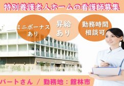 【館林市】特別養護老人ホームの看護師【JOB ID：24-1-ns-p-jn-nor】 イメージ