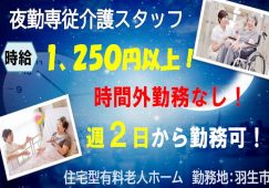 【羽生市】住宅型有料老人ホームの夜勤専従の介護職【JOB ID：987-1-ca-yp-ms-nor】 イメージ