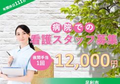 【足利市】病院の看護師【JOB ID：1166-1-ns-f-jn-bbb】 イメージ